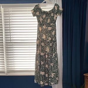 Baltic Born Green and Cream Floral Maxi Dress